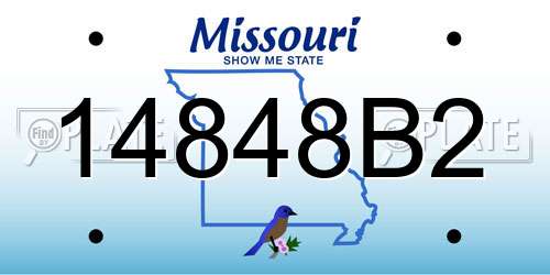 14848B2 Missouri License Plate