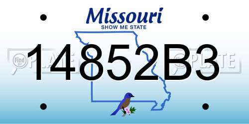 14852B3 Missouri License Plate