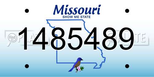 1485489 Missouri License Plate