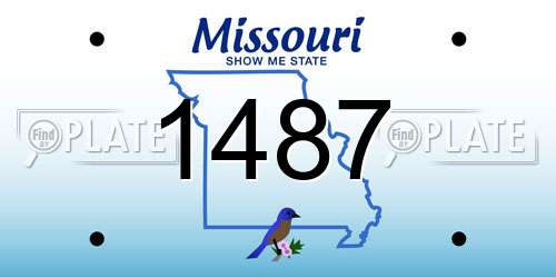 1487 Missouri License Plate