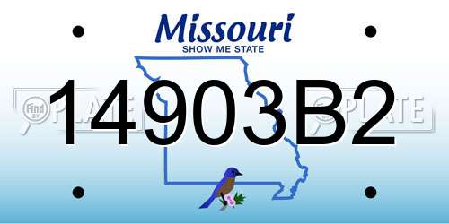 14903B2 Missouri License Plate