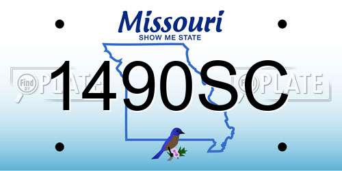 1490SC Missouri License Plate