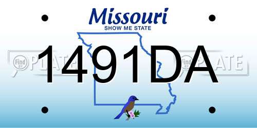 1491DA Missouri License Plate