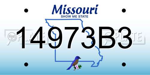 14973B3 Missouri License Plate