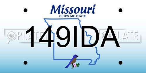 149IDA Missouri License Plate