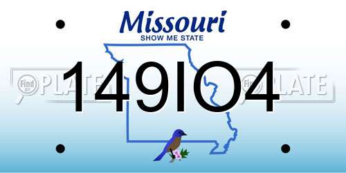 149IO4 Missouri License Plate