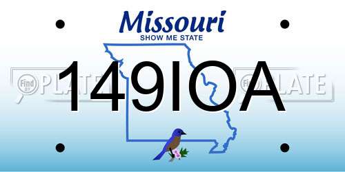 149IOA Missouri License Plate