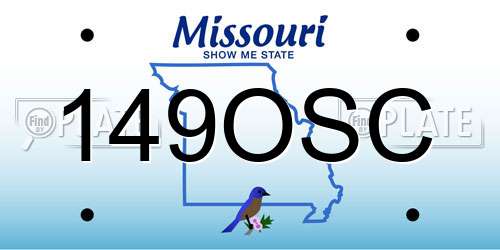 149OSC Missouri License Plate