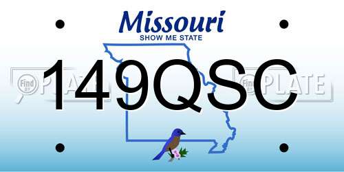 149QSC Missouri License Plate