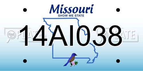 14AI038 Missouri License Plate