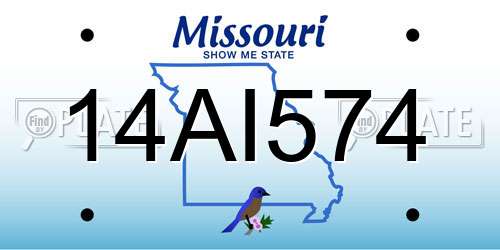 14AI574 Missouri License Plate