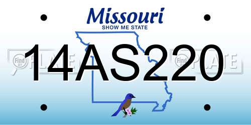 14AS220 Missouri License Plate
