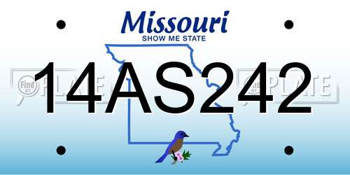14AS242 Missouri License Plate