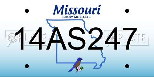 14AS247 Missouri License Plate