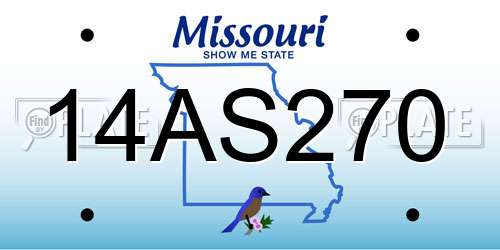 14AS270 Missouri License Plate