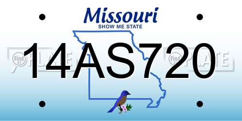 14AS720 Missouri License Plate