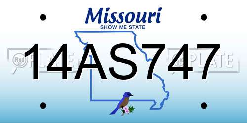 14AS747 Missouri License Plate