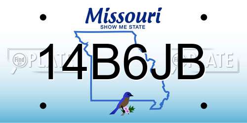 14B6JB Missouri License Plate