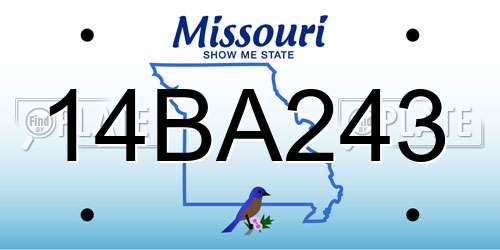 14BA243 Missouri License Plate