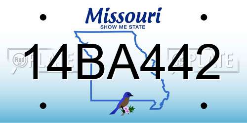 14BA442 Missouri License Plate