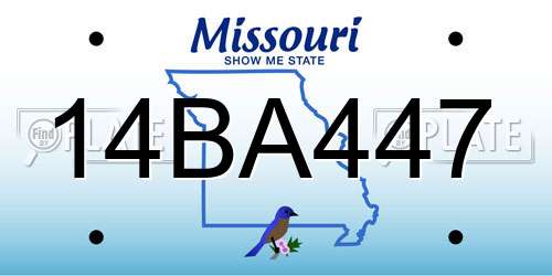 14BA447 Missouri License Plate