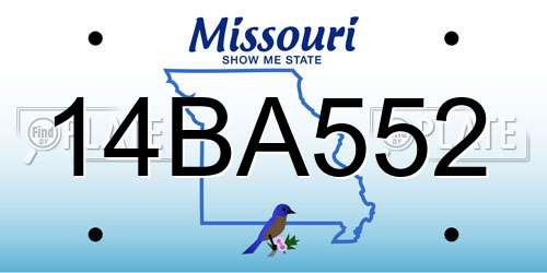 14BA552 Missouri License Plate
