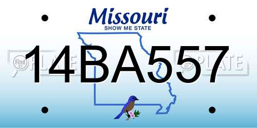 14BA557 Missouri License Plate