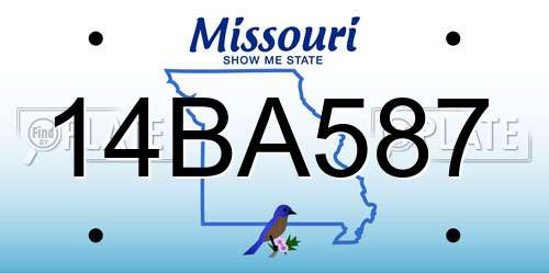 14BA587 Missouri License Plate