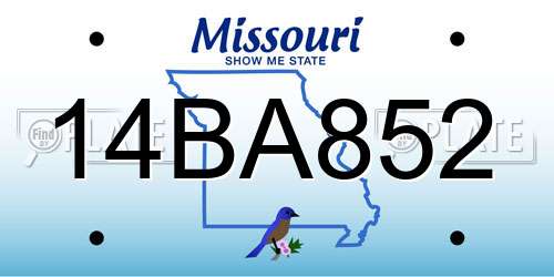 14BA852 Missouri License Plate