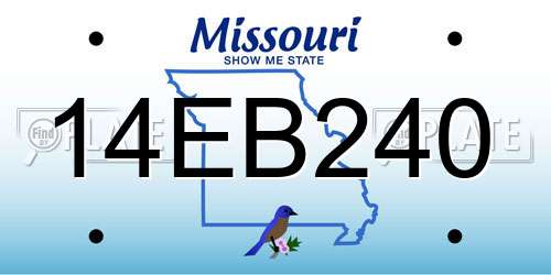 14EB240 Missouri License Plate