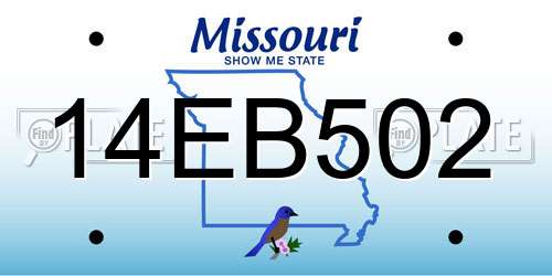 14EB502 Missouri License Plate