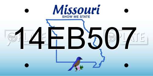 14EB507 Missouri License Plate