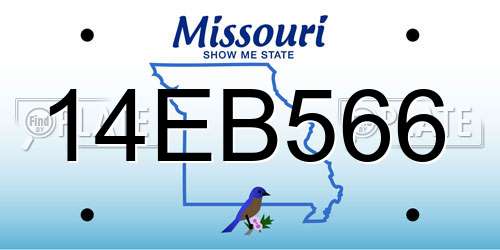 14EB566 Missouri License Plate