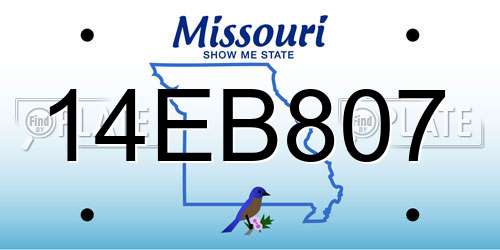14EB807 Missouri License Plate