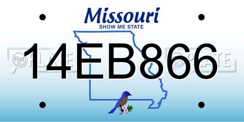 14EB866 Missouri License Plate