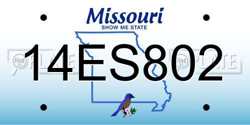 14ES802 Missouri License Plate