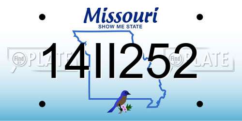 14II252 Missouri License Plate