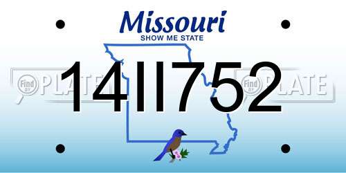 14II752 Missouri License Plate