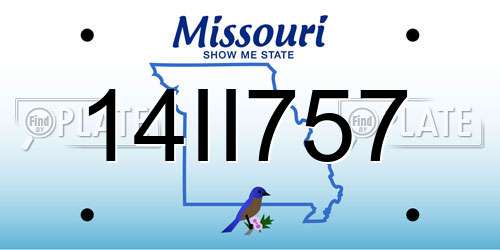 14II757 Missouri License Plate
