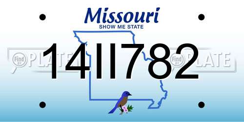 14II782 Missouri License Plate