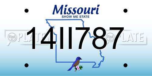 14II787 Missouri License Plate