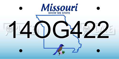 14OG422 Missouri License Plate