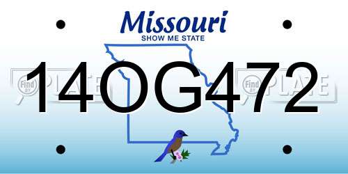 14OG472 Missouri License Plate