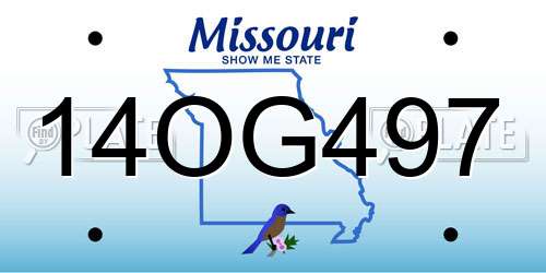 14OG497 Missouri License Plate