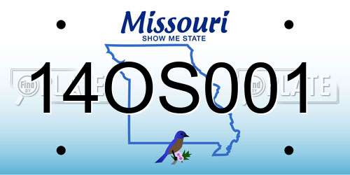 14OS001 Missouri License Plate