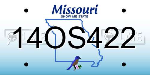 14OS422 Missouri License Plate