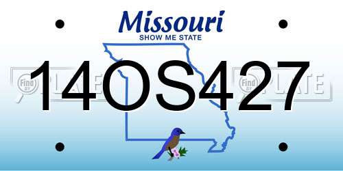 14OS427 Missouri License Plate