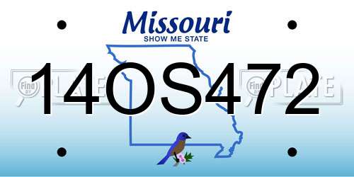 14OS472 Missouri License Plate