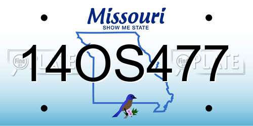 14OS477 Missouri License Plate