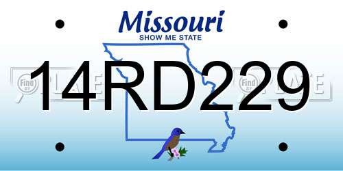 14RD229 Missouri License Plate